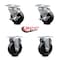 Service Caster 4 Inch Soft Rubber Wheel Swivel Top Plate Caster Set with 2 Brake 2 Rigid SCC SCC-20S414-SRS-TLB-TP3-2-R-2 - alternate 4